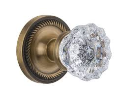 Crystal Knob With Rope Rosette