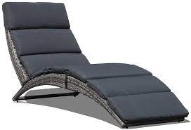 Joivi Foldable Pe Rattan Outdoor Chaise