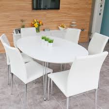 Includes dining table and 6 dining side chairs. Ellie Modern White Oval Dining Table Product Spotlight Danetti