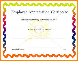 Employee Award Recognition Awards Templates Appreciation Certificate