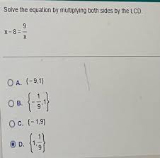 Solve The Equation By Multiplying Both