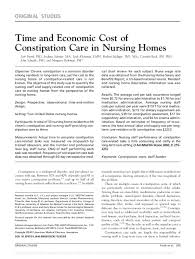 Pdf Time And Economic Cost Of Constipation Care In Nursing