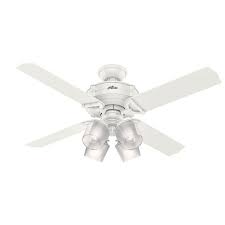 Hunter Fan Company 54184 Brunswick 52 Inch Fresh White Ceiling Fan With Light Kit And 4 Fresh White Grey Oak Reversible Blades Target