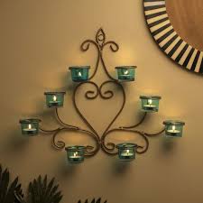 Golden Iron Wall Sconce Candle Holder