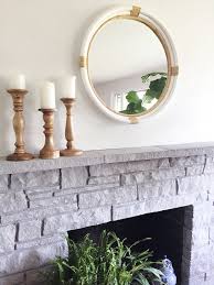 painted stone fireplace makeover the