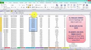 tabular format excel tables you