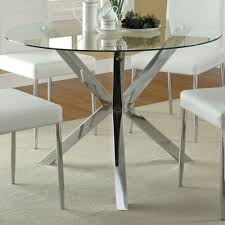 Large Dining Round Table Tempered Glass