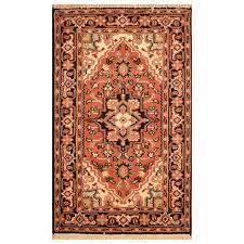 indo hand knotted heriz wool rug 3 1 x
