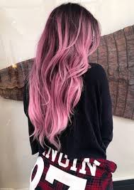 Was looking for a curly black wig but came across this pink wig; Dark Roots Rose Hair Hair Styles Pink Ombre Hair Hair Color