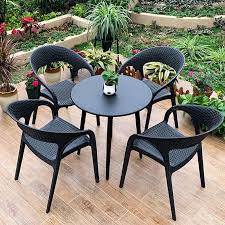 outdoor plastic rattan table chairs
