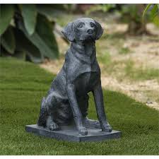 Gray Mgo Labrador Dog Garden Statue