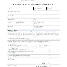 Template Plumbing Proposal Example Drywall Contract Bid Form