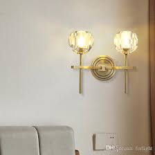 2020 Modern Luxury Copper Sconce Wall Lights Crystal Led Wall Lamp Gold Wall Sconce Lighting For Tv Background Bedroom Bedside Hallway From Forlight 165 51 Dhgate Com