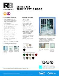 Windows Patio Doors Feature Sheets