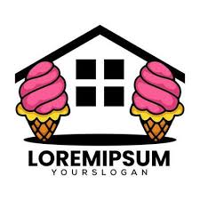 Home And Ice Cream Icon Logo Design