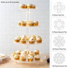 4 Tier Clear Acrylic Round Cupcake