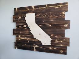 State Of California Silhouette Wooden