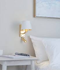 Brushed Gold Bedside Wall Light With