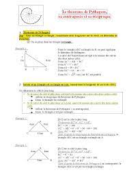 Le théorème de Pythagore, sa contraposée et sa réciproque | Résumés  Mathématiques | Docsity