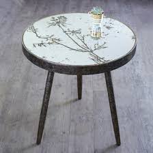decorative round mirrored side table