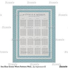 Sea Blue Green Wave Pattern Wedding Seating Chart Zazzle