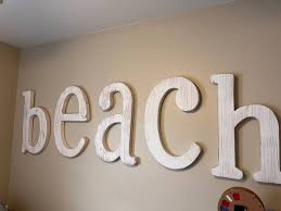 Large Beach Wood Letters Wall Decor