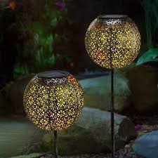 metal moroccan ball solar stake lights