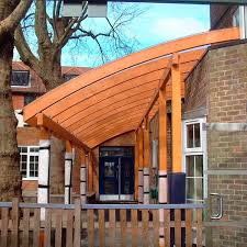 entrance canopy curved beam setter