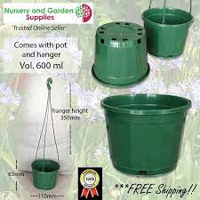 115mm Hanging Basket Pot Green Nz Free