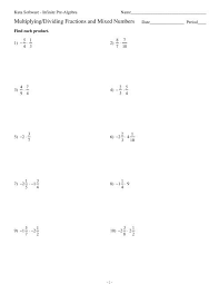 Multiplying Dividing Fractions And