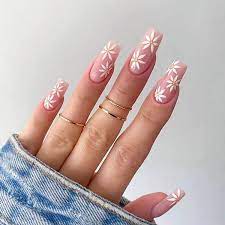 nails glossy coffin shape fake nail art
