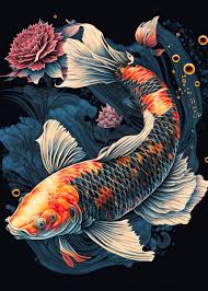 koi fish anese poster by