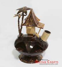 Coconut Shell House Design Ash Tray Coconut Shell Carving