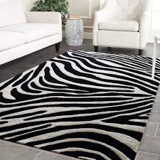 printed zebra print tufted wool carpet