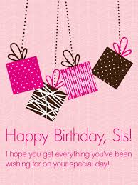 my sister happy birthday wishes card