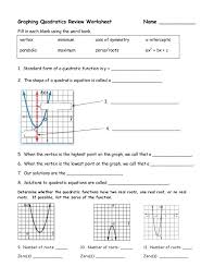 Graphing quadratics review worksheet fill in each blank using the word bank. Review Solving Quadratics By Graphing Graphing Quadratics Quadratics Quadratic Functions
