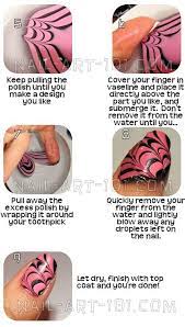diy water marble nail art with salon