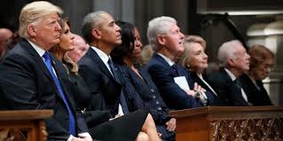 Shocking photographs and video footage from the funeral of george h.w. Trump Odd Man Out As Presidents Assemble For Bush Funeral