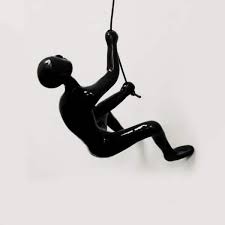 Black Climbing Man Ceramic Wall Decor