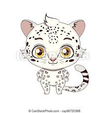 How to draw a snow leopard. Cute Stylized Cartoon Snow Leopard Illustration Canstock