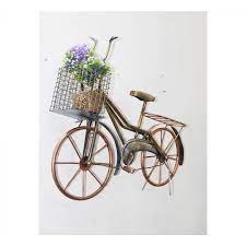 Cycle Flower Basket Wall Hanging
