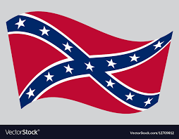 confederate rebel flag waving on gray