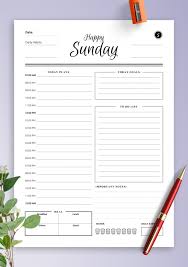 daily schedule templates