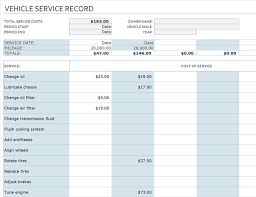 Vehicle Service Record Excel