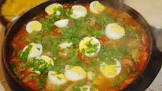 bahian brasilian fish stew  decorated with boiled eggs  moqueca