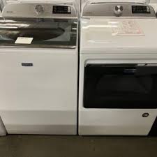 black stainless may washer dryer set