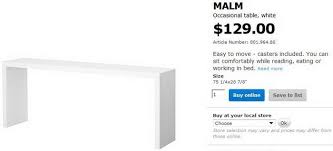 An Ikea Malm Occasional Table