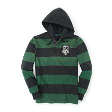 polo ralph lauren striped hooded rugby