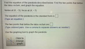 parabola described below