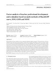 Pdf Factor Analysis Of Teacher Professional Development And